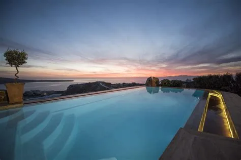 Pool at Oia Sunset Villas at sunset